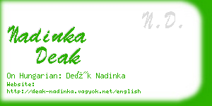 nadinka deak business card